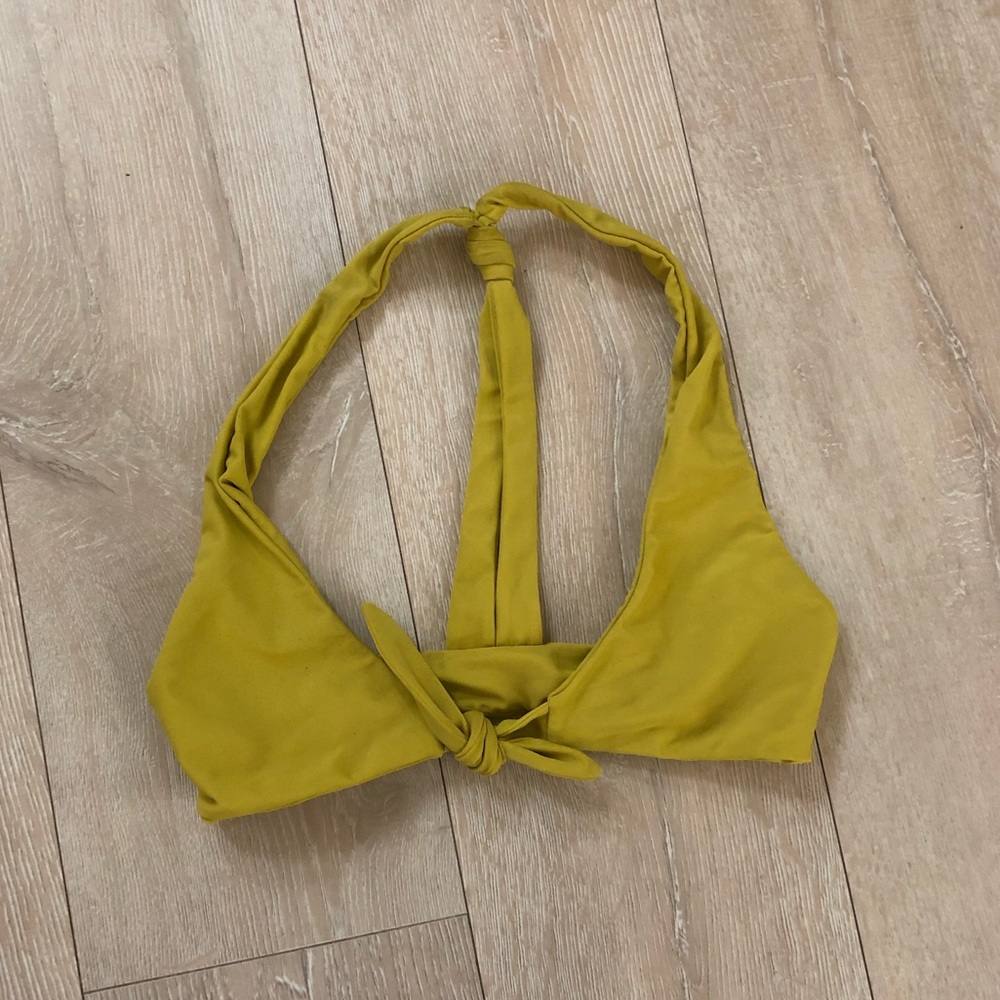 Mikoh Mustard tie front bikini top